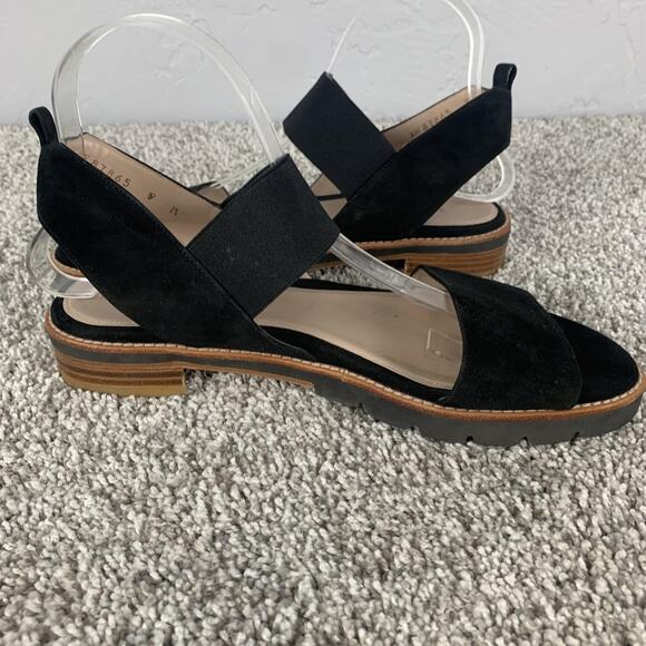 Stuart Weitzman Sandals Womens Size 8.5 Black Suede Topical Strappy Slingback - Picture 5 of 8